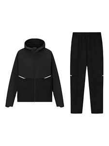 Completo Sportivo da <span class=keywords><strong>Uomo</strong></span> Personalizzato Antivento con Felpa e Pantaloni, Stampa Autunnale, Giacca Antivento e <span class=keywords><strong>Tuta</strong></span> Sportiva in Tessuto Intrecciato - Product Image 1