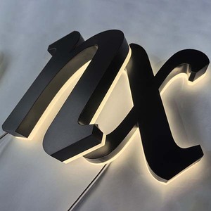 Source Manufacturer Custom Stainless Steel Led <strong>Letters</strong> 3d Luminous Wall logo Led Backlit Sign - Product Image 3