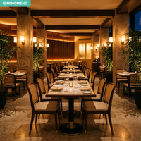 Ensemble de table et de chaises de restaurant sur mesure, mobilier de café en cuir commercial, canapé pour hôtel, café