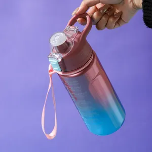 أكواب بلاستيكية قابلة لإعادة الاستخدام زجاجات رياضية حافظة للروح التحفيزية بمصابيح ساطعة 550 مل 700 مل 900 مل 1500 مل