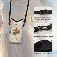 Portefeuille et sangle de téléphone en néoprène imperméable à motif dessin animé pour sacs de téléphones portables multi-marques