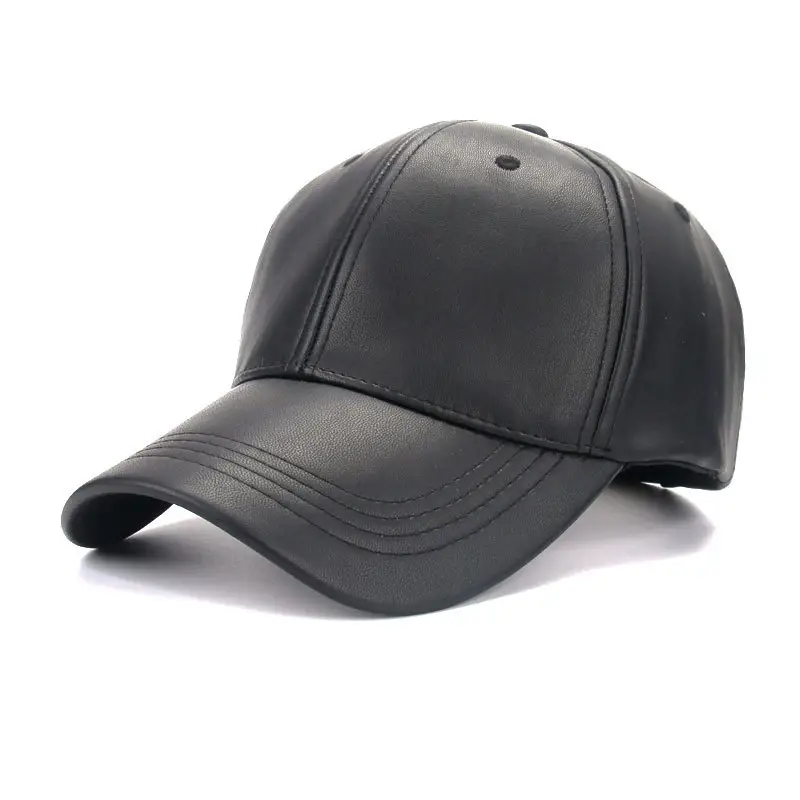 Four Seasons Popular Hot Selling Leather Caps Men And Women Outdoor Pu Blank Baseball Caps