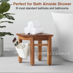 Washington State <b>Wooden</b> Bathroom <b>Stool</b> Customizable Size Wood Grain Color Bath <b>Shower</b> Seat - Product Image 1
