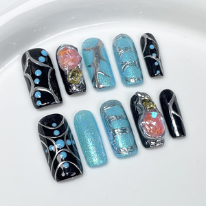 Nuova collezione fatta a mano stampa sulle unghie adesivi rimovibili unghie finte Patch fabbrica <span class=keywords><strong>Studio</strong></span> Custom - Product Image 4