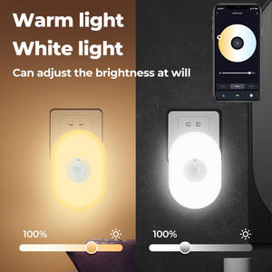 Veilleuse intelligente Wi-Fi ronde à LED blanc chaud, contrôle par application, capteur de présence humaine avec minuterie pour la maison et la chambre - Product Image 1