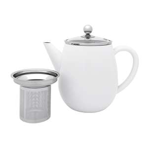Bredemeijer Teekanne Duet EVA Glasdeckel und Filter 1,1l doppelwandig Edelstahl Matt Weiß - Product Image 1