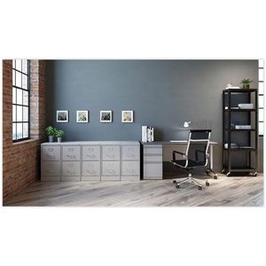 Alera Light Gray Two-<b>Drawer</b> Economy Vertical <b>File</b> Letter-Size Metal <b>Drawers</b> 15 X 26.5 X 28.37 - Product Image 3