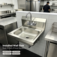 Grochoo – Prix direct usine – Évier mural en acier inoxydable 201/304 résistant à la corrosion pour cuisine commerciale