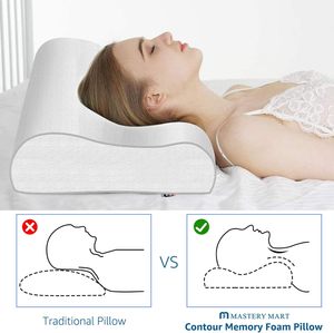 Gran oferta, almohada de espuma viscoelástica, ajuste de contorno ortopédico de apoyo, almohada para dormir para el dolor de cuello y hombros - Product Image 2