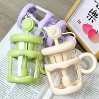 Gelas Air Baru, Gelas Plastik Pengaduk, Gelas Teh Kantor, Gelas Kopi Pemisah Air, Tahan Suhu Tinggi, Gelas Teh Bunga, Sedotan Modern