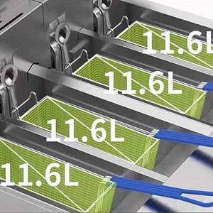 Friteuses électriques ouvertes industrielles à écran tactile 4 pots 4 paniers avec dispositif de filtre à huile automatique pour poulet frit - Product Image 5
