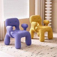 Fauteuil de salon moderne et minimaliste en tissu, motif bonhomme de pain d'épices souriant, style italien, pour enfants