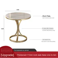 Table d'appoint ronde de luxe, salon, canapé, balcon, petite table en marbre, base en métal mobile