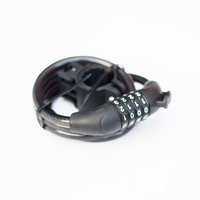 Cadenas à câble en acier à code 4 chiffres Yonghua GK102.705B Noir 10x1200mm pour vélo et moto