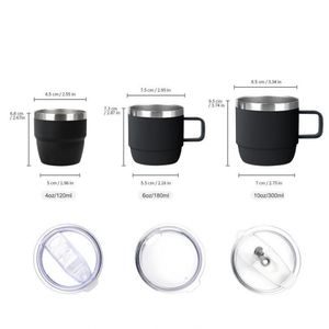 Stainless Steel Vacuum Insulated 4oz 6oz 8oz Mini Tumbler Shot Glass Coffee <b>Espresso</b> Tumbler <b>Cup</b> Small Coffee Mug Magslider Lids - Product Image 3