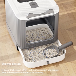 Lettiera per Gatti con Funzione di Pulizia Deodorante in Plastica, Vasca per Lettiera per Conigli, Accessorio Premium per Lettiera Gatto - Product Image 2