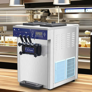 Machine à crème glacée commerciale debout libre 3 saveurs Machine à crème glacée molle Fastfood Restaurant utiliser la sorbetière - Product Image 2