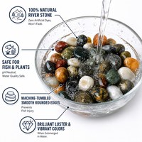 Galets naturels polis de couleurs mélangées, pierres de pluie, 500g, pour l'aménagement de l'aquarium, le substrat pour poissons, la décoration de l'aquarium, les pierres pour plantes en pot