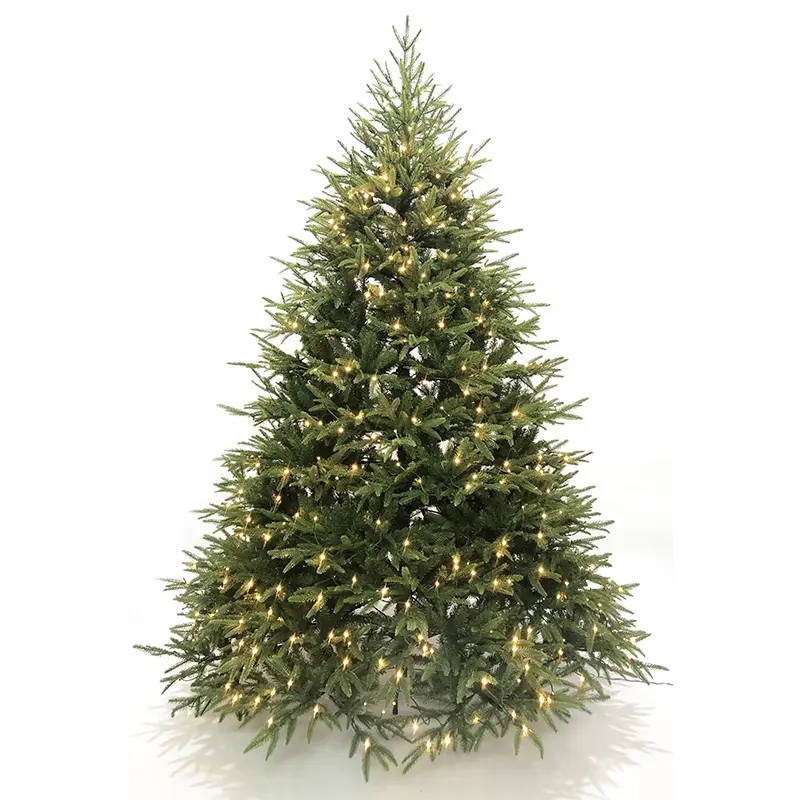 Árbol de Navidad preiluminado con luces para decoraciones navideñas para interiores de 3 pies a 10 pies verde OEM personalizado PVC PE árbol Artificial para exteriores