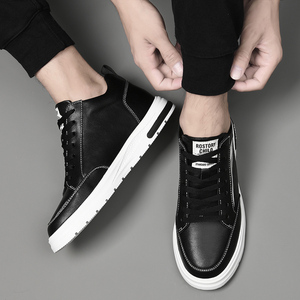 Chaussures décontractées pour hommes Daifa, respirantes, à lacets, pour l'hiver, l'été et l'automne, semelle épaisse, en cuir de vache blanc, mode, antidérapantes, résistantes à l'usure - Product Image 4