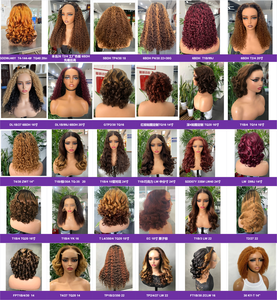 Perruques en cheveux humains bouclés birmans blonds avec mèches, densité 250 %, sans colle, avec closure en dentelle pré-découpée 5x5, vente en gros - Product Image 6