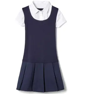 Pakaian Fashion Jepang kualitas baik gaun anak perempuan pabrik rok lipit untuk seragam sekolah Pinafore untuk dijual