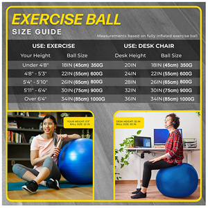 Balle d'exercice de yoga de logo personnalisé 55cm balle d'entraînement de stabilité de grossesse 700g Fitness Anti Burst Swiss Balance Home Gym Ball Chair - Product Image 5