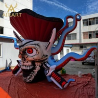 Modèle gonflable de monstre marin pirate pour installation extérieure en centre commercial pour Halloween, crâne de pieuvre gonflable sur le thème nautique pour foire