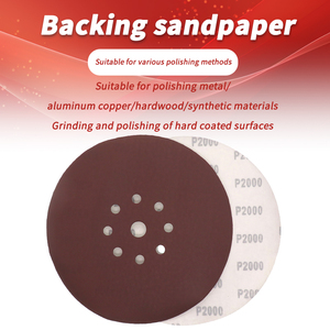 Discos de Lija de Óxido de Aluminio Rojo de 9 Pulgadas y 9 Agujeros, Discos de Lija con Velcro, Papel Abrasivo para Pulir Madera, Metal y Vidrio - Product Image 1