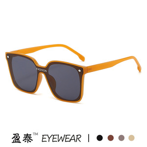 Oversized Square <b>Sunglasses</b> For Women Pc Frame Yellow Lens Uv400 Protection Driving Style - Product Image 4