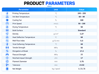 Filament PETG de haute qualité 1 kg 1,75 mm pour imprimante 3D, modèle de base PETG, température d'impression 245-255°C