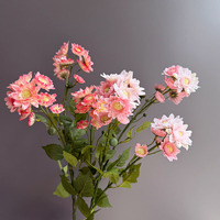 Bunga Daisy Sutra Buatan Grosir untuk Dekorasi Vas Rumah Bergaya Rustic, Centerpiece Pernikahan, Ranting Daisy Sutra Multi-Kepala