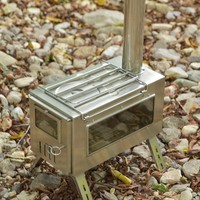 Barbecue multifonctionnel portable pliable en acier inoxydable pour camping, cuisinière à bois, chauffage de camping, pour tentes et feux de camp