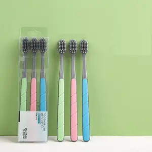Escova de dentes ultra macia para proteção de cabeça grande e larga, 3 escovas de dentes portáteis personalizadas e confortáveis, novidade