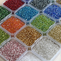 Manik-manik Kaca 3mm Beraneka Warna Iridescent Lubang Kecil Manik-manik Lepas untuk Pembuatan Perhiasan DIY Gelang Kalung Grosir