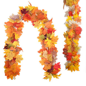 Guirlande de feuilles d'érable artificielles 100cm-200cm, fleurs en soie, décoration d'automne pour la maison, cheminée, décoration de Thanksgiving - Product Image 1