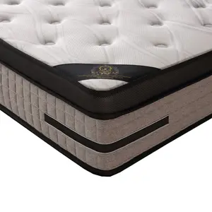 Yatak toptan tedarikçiler 12 inç lüks euro yastık üst vakum sıkıştırılmış bellek köpük hibrid cep yaylı şilte kral