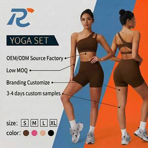 Sexy Asymmetric One Shoulder Yoga Set Cutout Sports Bra Butt Lifting Shorts 2 Piece Workout Outfit Slim Fit Gym Wear For Women