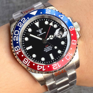 Tandoorio NH34A <span class=keywords><strong>montre</strong></span> pour hommes GMT main SUB luxe <span class=keywords><strong>montre</strong></span>-<span class=keywords><strong>bracelet</strong></span> noir bleu insertion en acier Sport montres mécaniques étanche 200m - Product Image 4