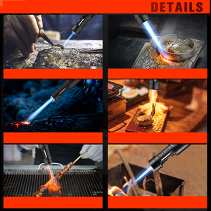 Encendedores de antorcha de llama de chorro ajustables para el hogar encendedor de antorcha de gas recargable de butano a prueba de viento encendedor largo para Vela, parrilla, barbacoa - Product Image 2