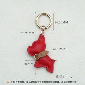 Personalized Puppy Pu Leather Animal <strong>Dog</strong> <strong>Keyring</strong> Cute Metal Buckle Horseshoe French Bulldog Keychains Charms Purse Pendant Decor - Product Image 6