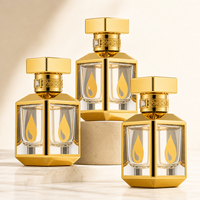 Flacon de parfum carré en verre de 30, 50, 100 ml, pulvérisateur à pompe couleur or, emballage cosmétique XM0728