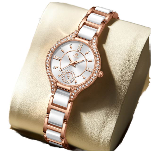 Diamond Quartz Watch for Women Fashion Luxury Stainless Steel Waterproof Watch