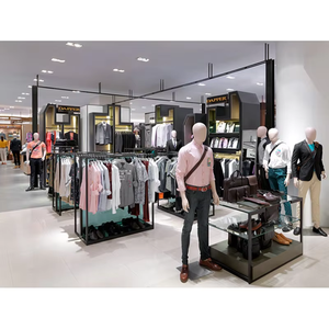 Vente directe en usine de vêtements Comptoir de boutique Conception de table Jeans Bouton Affichage Vêtements en acier inoxydable Montage de magasin - Product Image 4