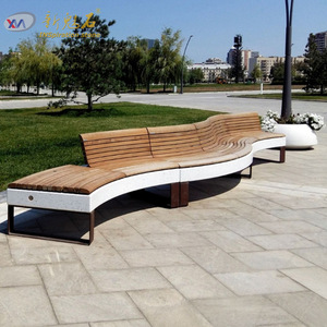 Nuevo Banco de Hormigón GRC para Exteriores Magic Stone con Madera Anticorrosión para Ingeniería de Paisajismo Municipal - Product Image 3