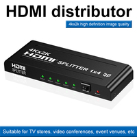 Splitter HDMI 4K*2K Kualitas Tinggi Grosir 1X4 Distributor Adapter PC TV Konsol 1 in 4 Out untuk DVD PS3 HDTV