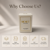 Emballage de parfum rigide de luxe personnalisé avec estampage à chaud doré et insert pour coffret cadeau en carton