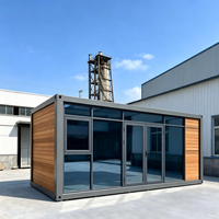 SKYLINE Casa Contenedor Prefabricada Modular Personalizada con Muro Cortina de Vidrio Transpirable y Ventanas de Vidrio