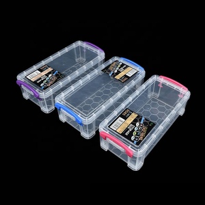 Şeffaf plastik Mini saklama kutusu kulak temizleme çubuğu kalem alet kutusu kalem kutusu organizatör ambalaj kırtasiye durumda kutusu - Product Image 3