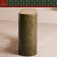 Table d'entrée en marbre veiné vert foncé GOLDKING, meuble console artistique, conçu sur mesure pour la décoration de hall d'entrée de luxe
